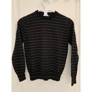 Garret Scott Extra Fine Merino Wool Black And Grey Striped Sweater Women’s XS/S‎